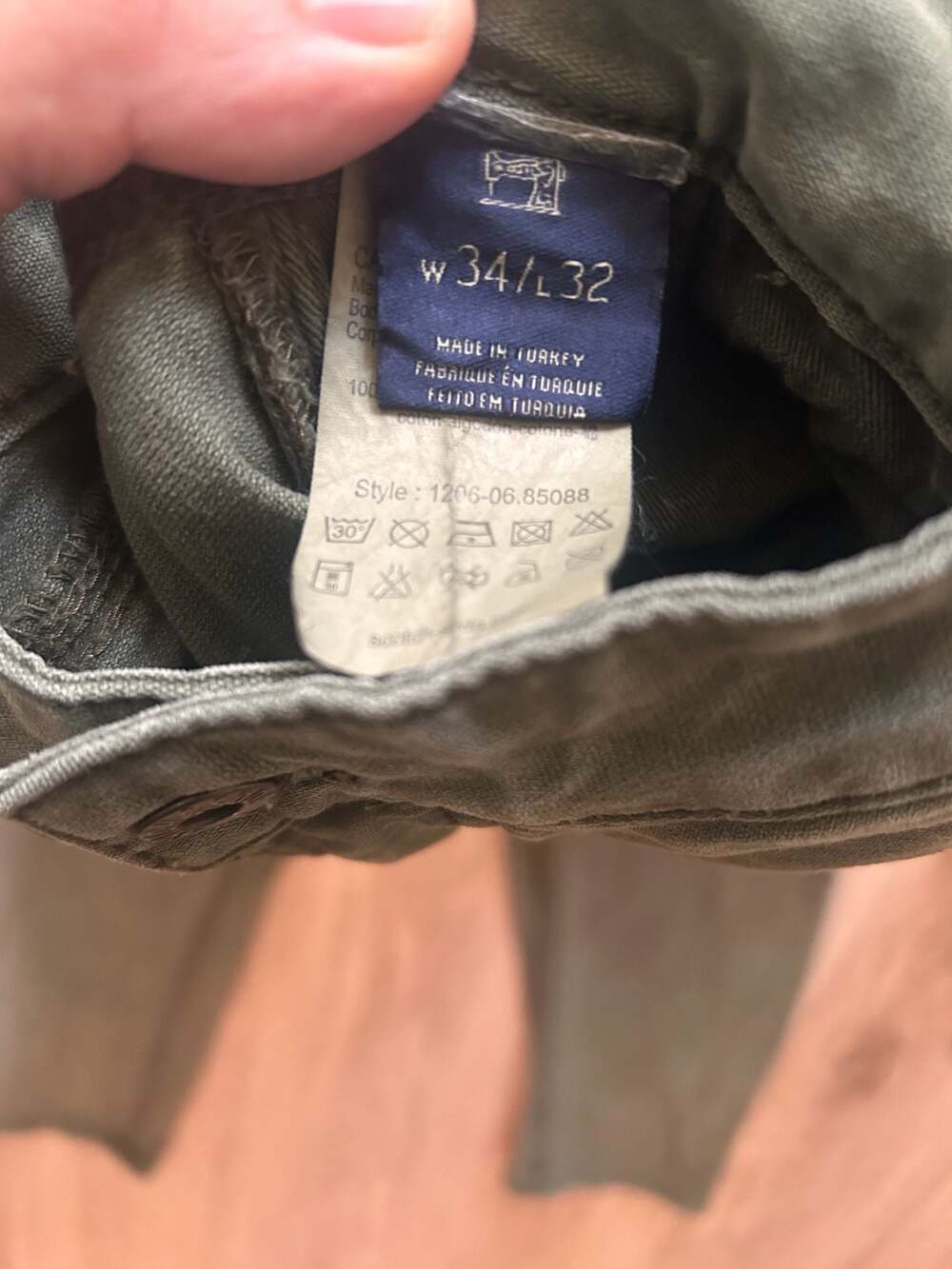 Scotch & Soda Amsterdams Blauw Mailer Olive Green Chino Pants W:34 L:32 - Picture 6 of 9